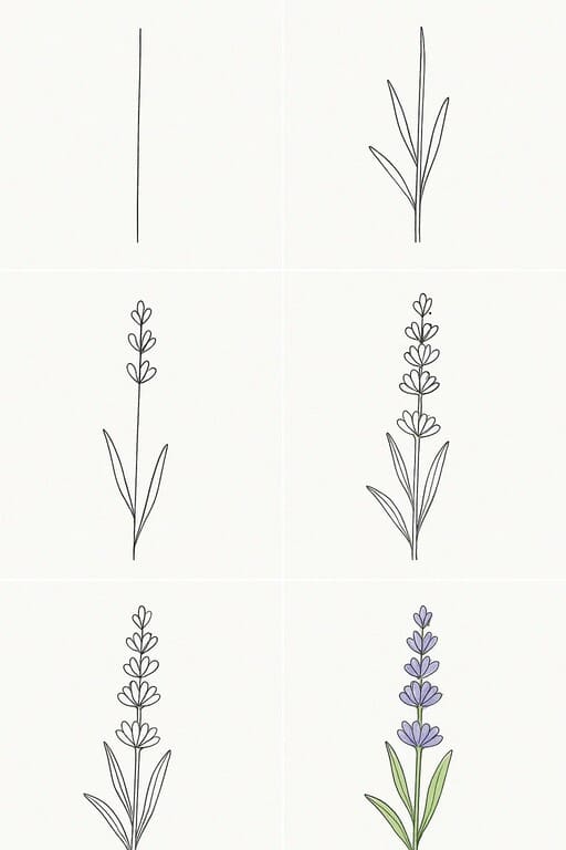 Beautiful Lavender Drawing Ideas