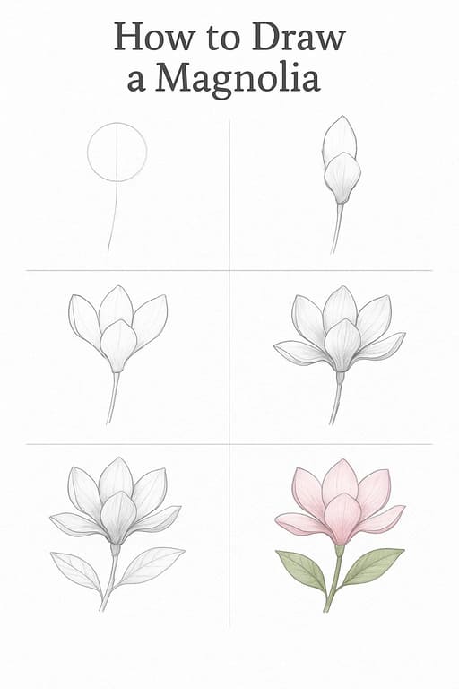 Beautiful Magnolia Drawing Ideas