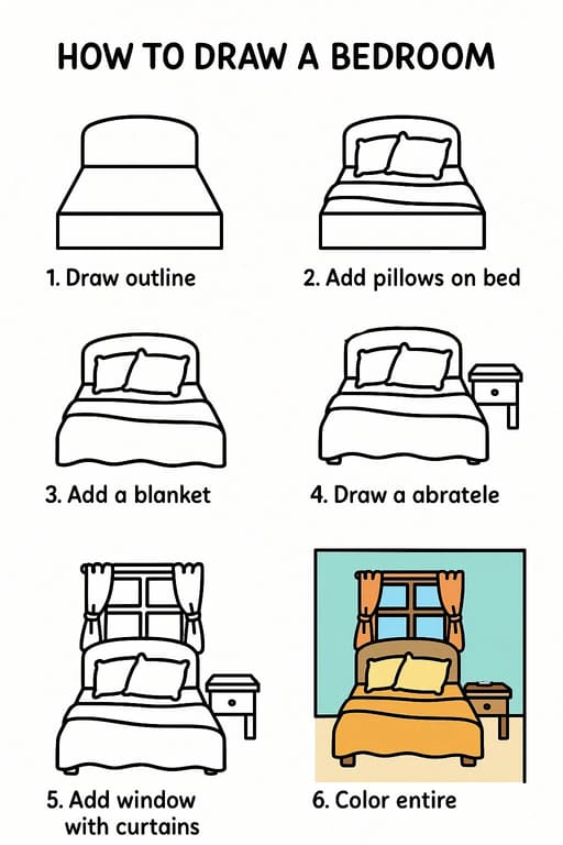 Bedroom For Kids Drawing Ideas