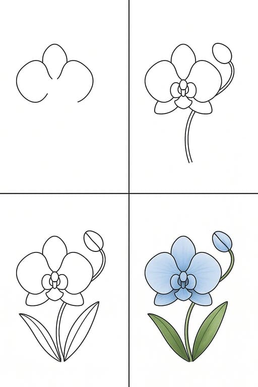 Blue Orchid Drawing Ideas