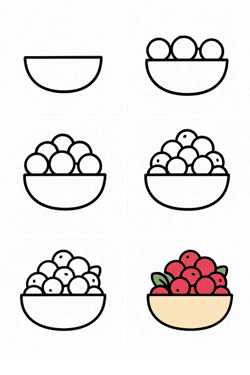 Bowl of Cranberries Drawing Ideas