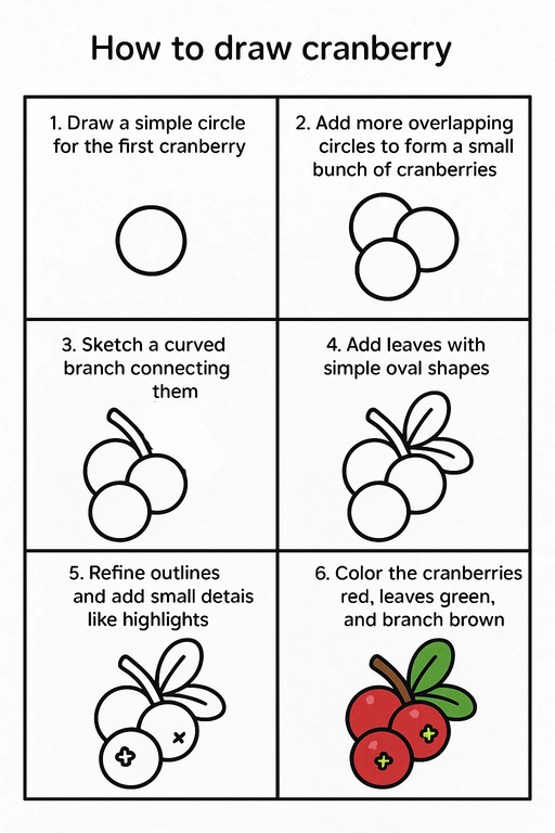 Bunch of Cranberry Drawing Ideas