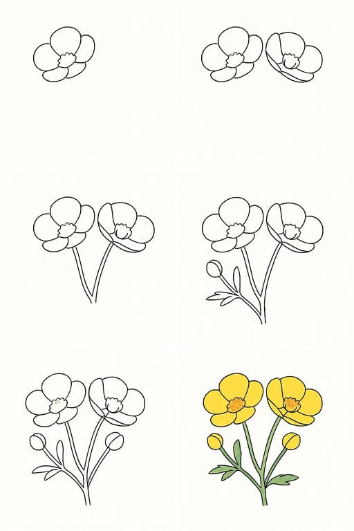 Buttercup Branch Drawing Ideas