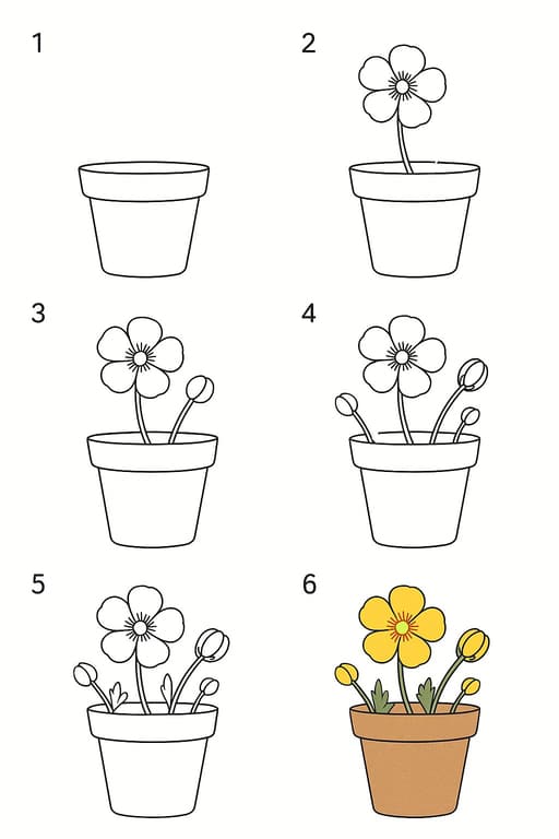 Buttercup Pot Drawing Ideas