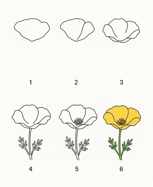California Poppy Fresh Drawing Ideas