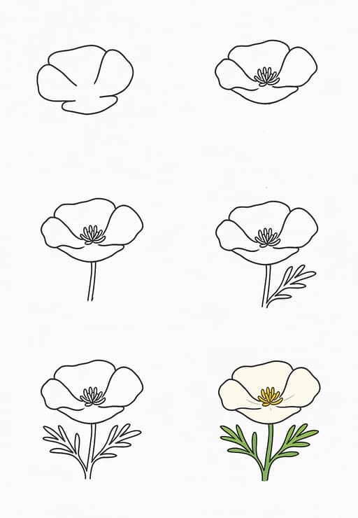 California Poppy Image Drawing Ideas