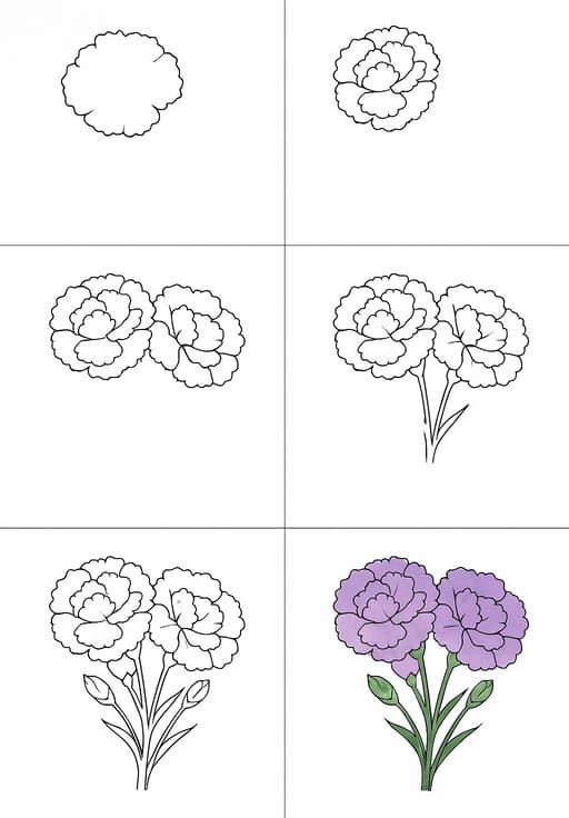 Carnation Picture Drawing Ideas