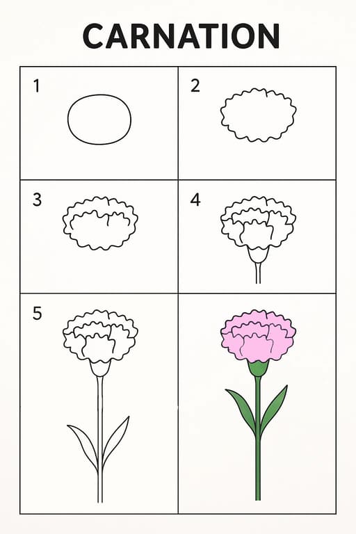 Carnation Purple Drawing Ideas