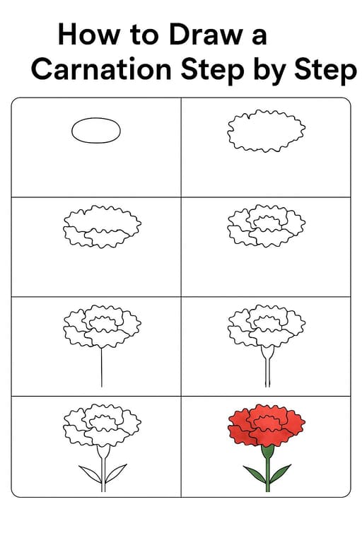 Carnation Simple Drawing Ideas