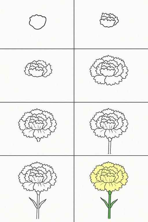 Carnation Yellow Drawing Ideas