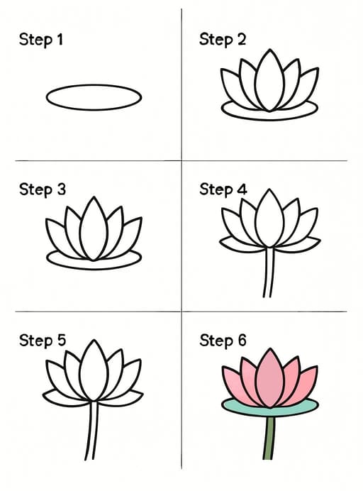 Cartoon Lotus Drawing Ideas