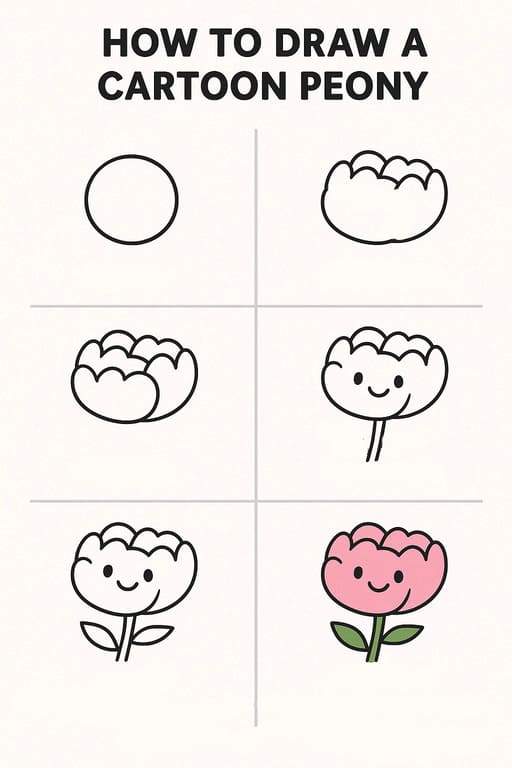 Cartoon Peony Drawing Ideas