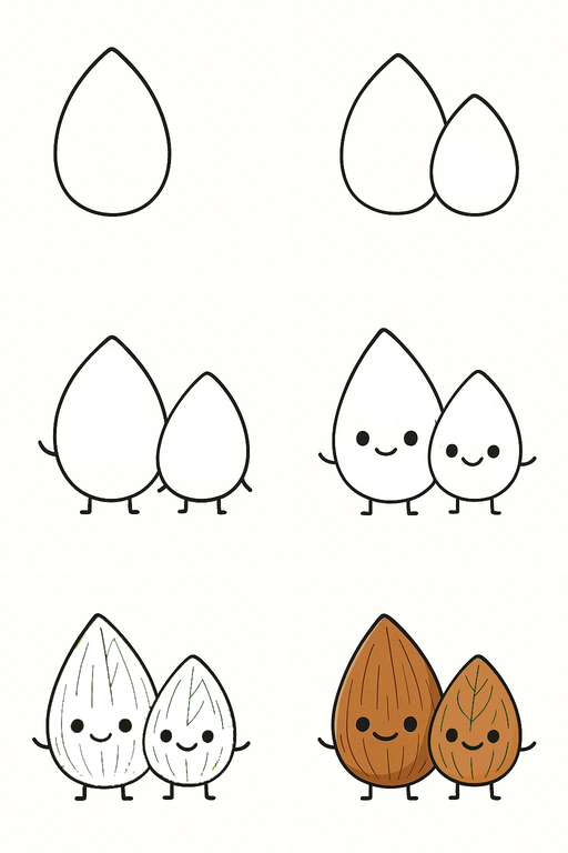 Cute Almond Drawing Ideas