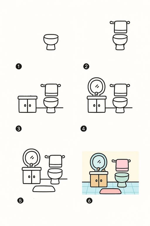 Cute Bathroom Drawing Ideas