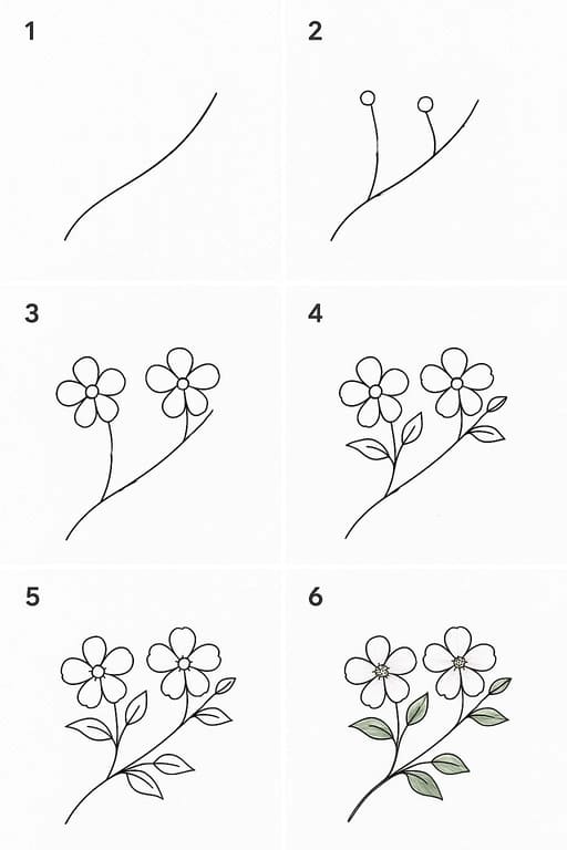 Cute Dogwood Flower Drawing Ideas