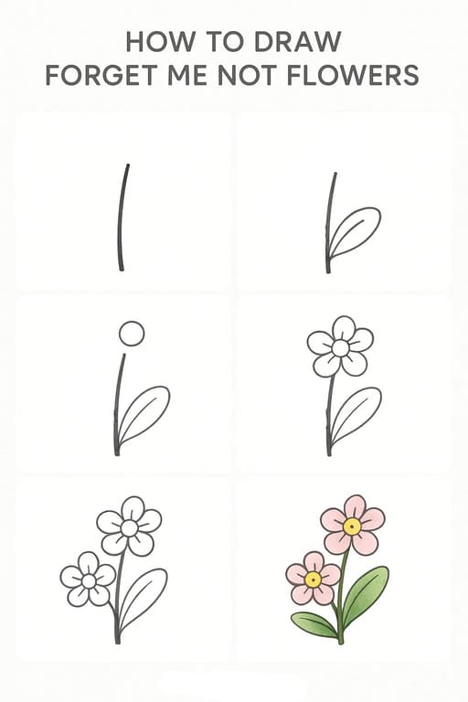Cute Forget-Me-Not Drawing Ideas