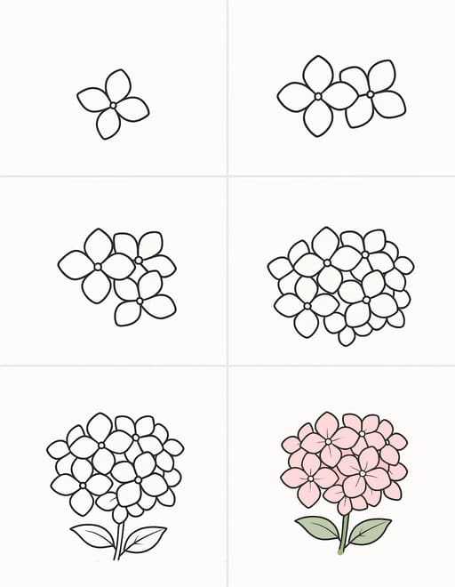 Cute Hydrangea Drawing Ideas