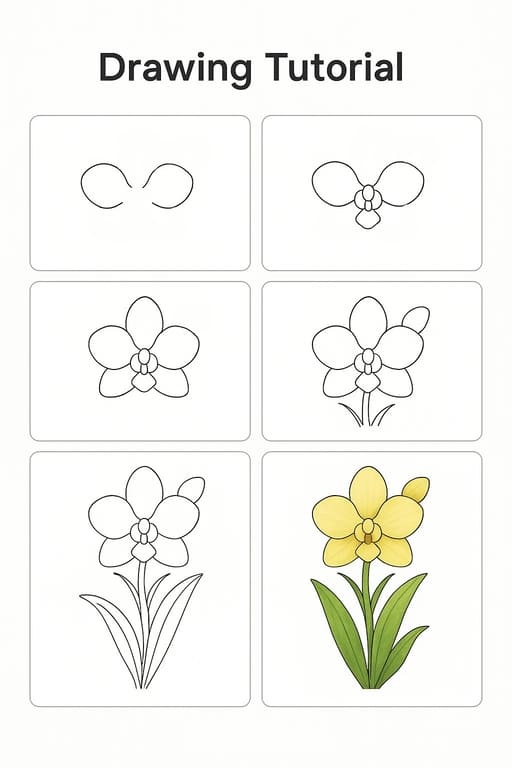 Cute Orchid Drawing Ideas
