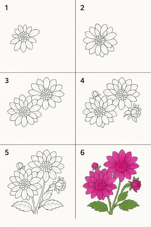 Dahlia Drawing Ideas
