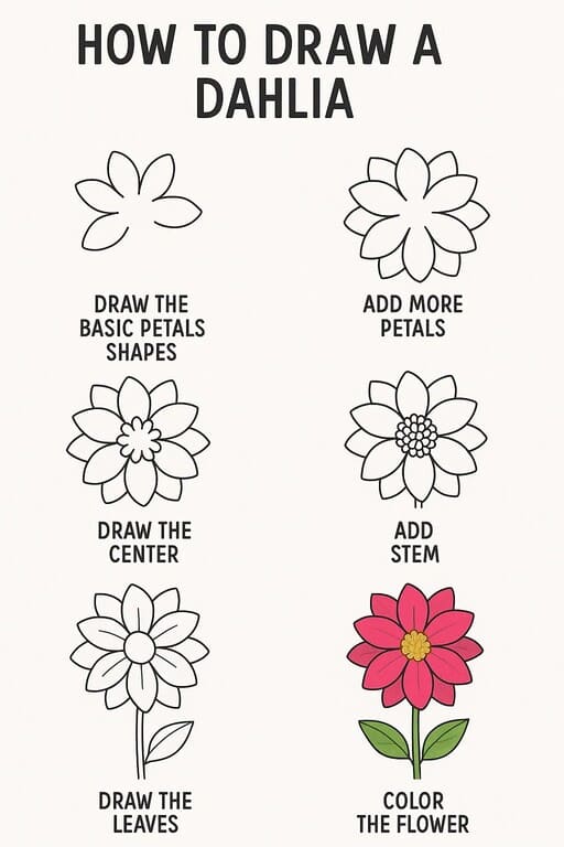 Dahlia Cute Drawing Ideas