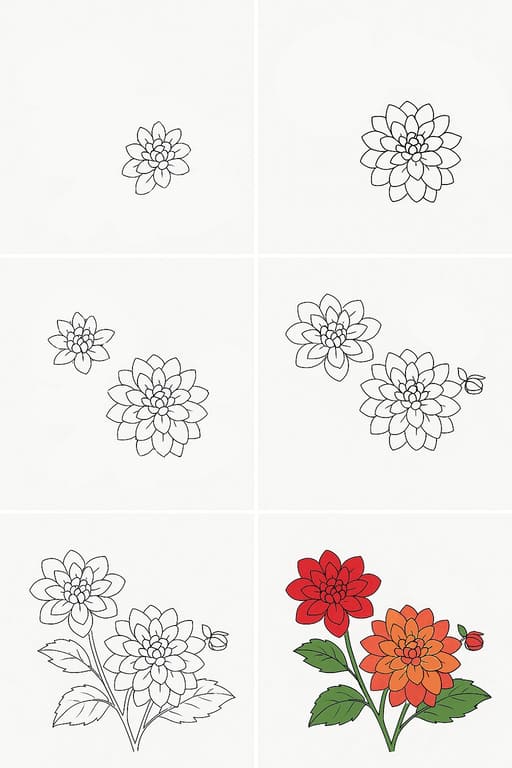 Dahlia Lovely Drawing Ideas