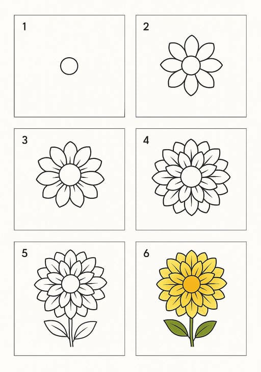 Dahlia Picture Drawing Ideas
