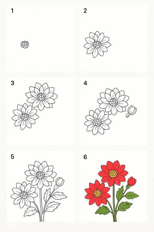 Dahlia Stuning Drawing Ideas