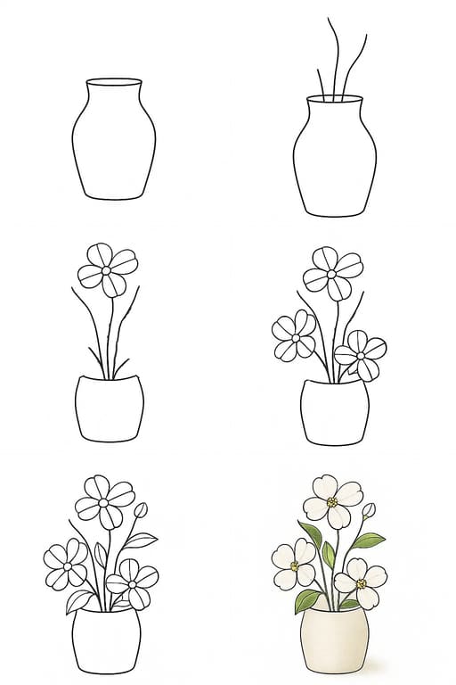 Dogwood Flower Vase Drawing Ideas