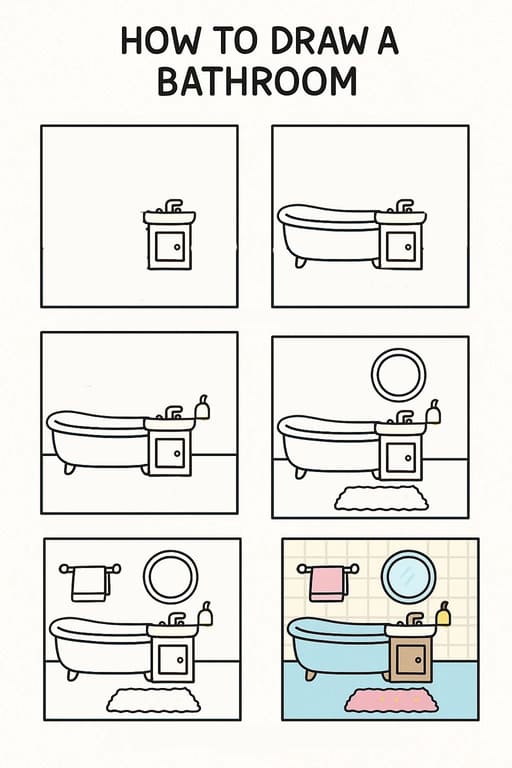 Easy Bathroom Drawing Ideas