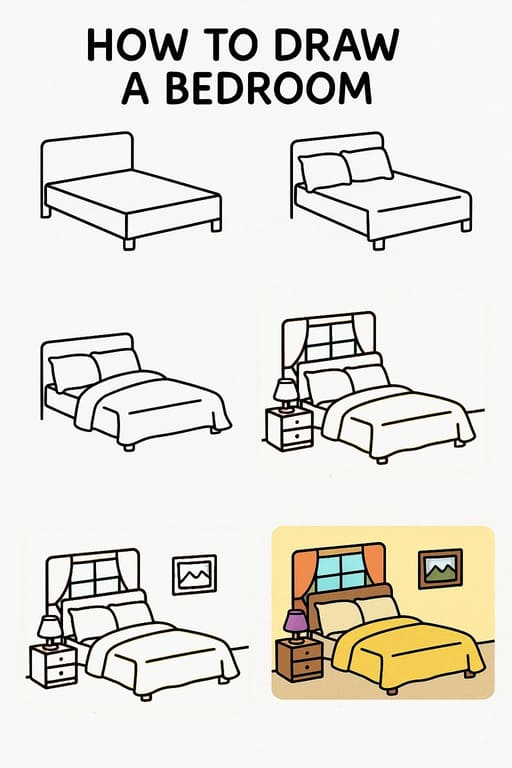 Easy Bedroom Drawing Ideas