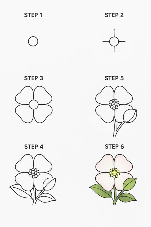 Easy Dogwood Flower Drawing Ideas