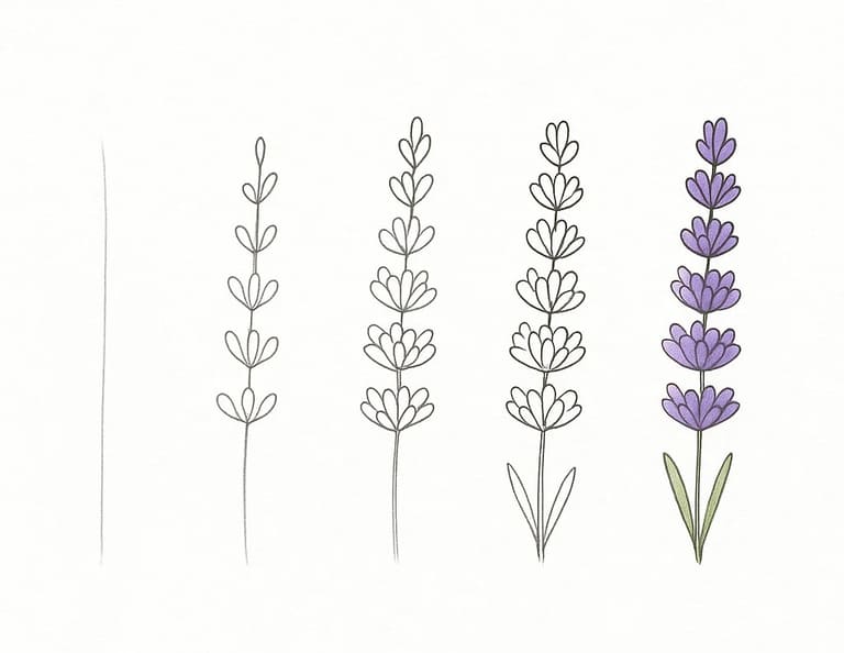 Easy Lavender Drawing Ideas