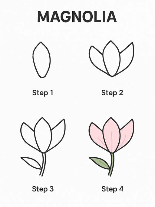 Easy Magnolia Drawing Ideas