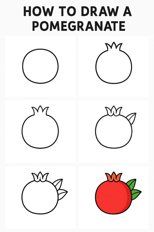 Easy Pomegranate Drawing Ideas