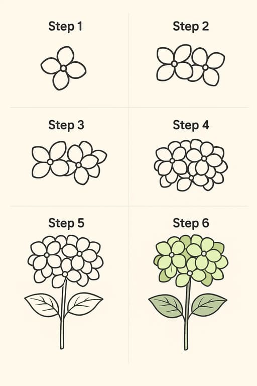 Elegant Hydrangea Drawing Ideas
