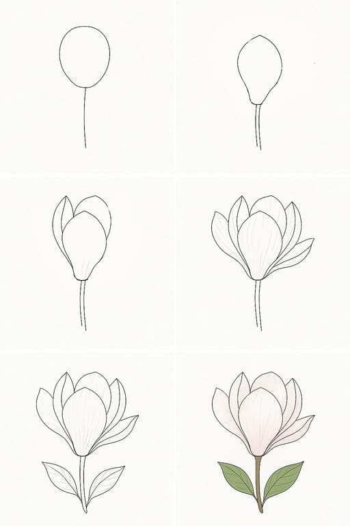 Elegant Magnolia Drawing Ideas