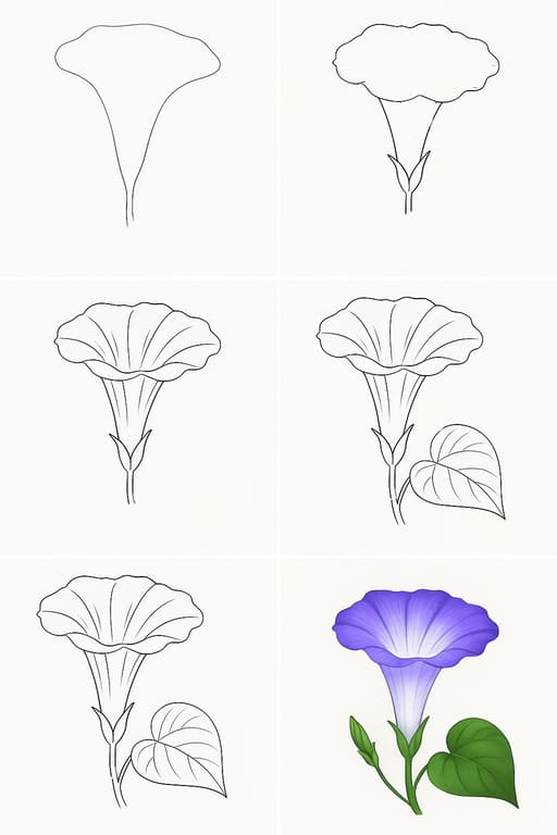 Elegant Morning Glory Drawing Ideas
