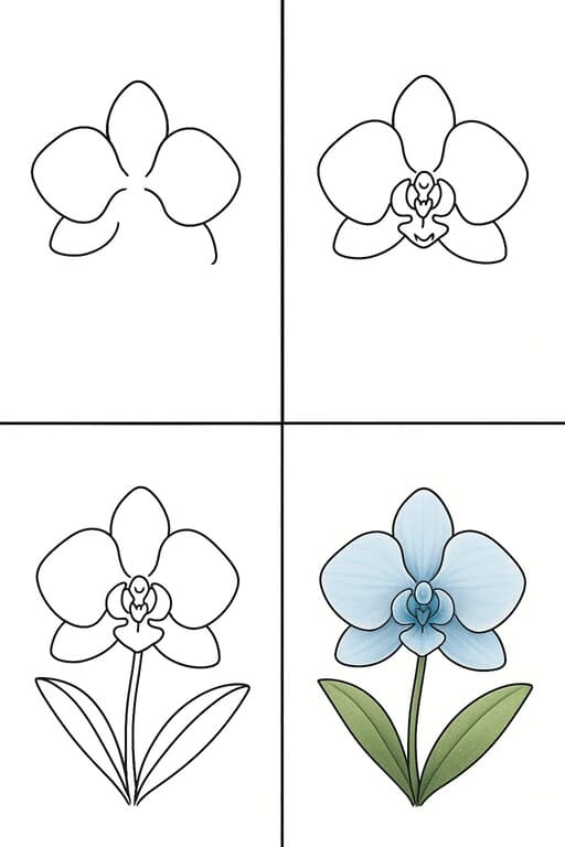 Elegant Orchid Drawing Ideas