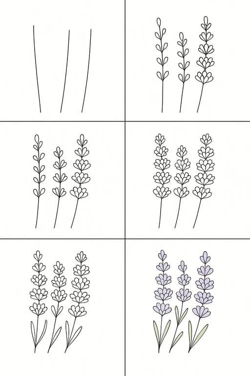 Elengant Lavender Drawing Ideas