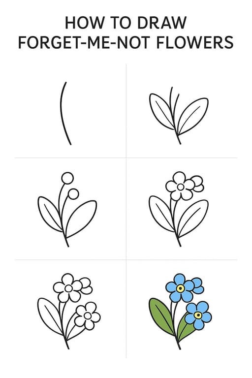 Forget-Me-Not For Kids Drawing Ideas