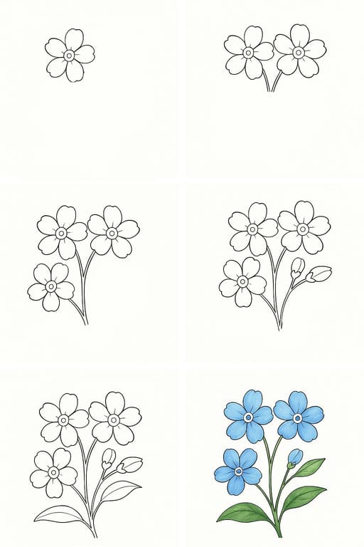 Gorgoeus Forget-Me-Not Drawing Ideas