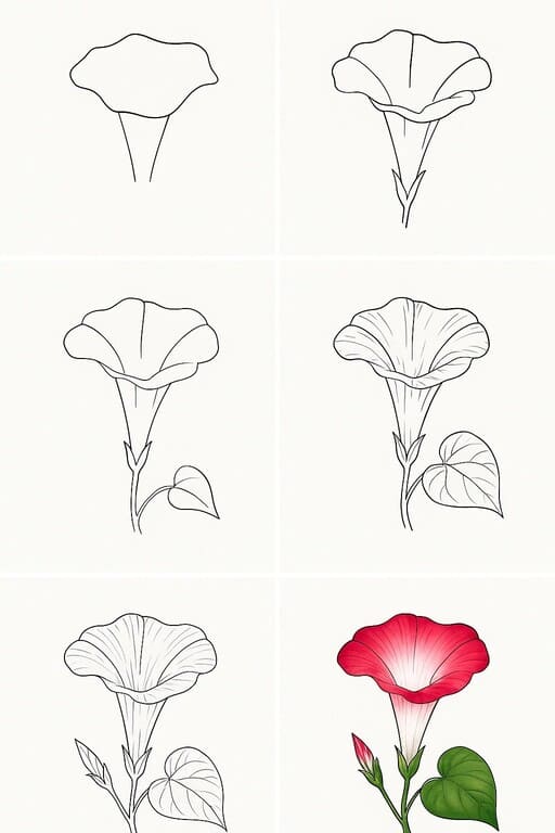 Gorgoeus Morning Glory Drawing Ideas
