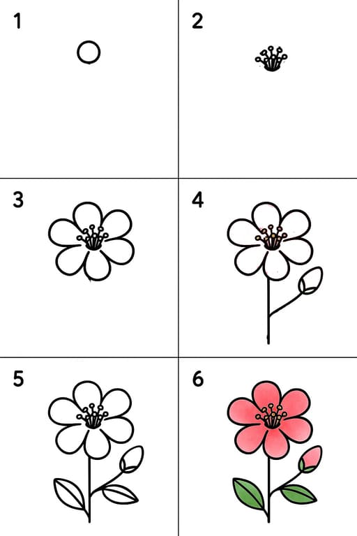 Hibiscus Cartoon Drawing Ideas