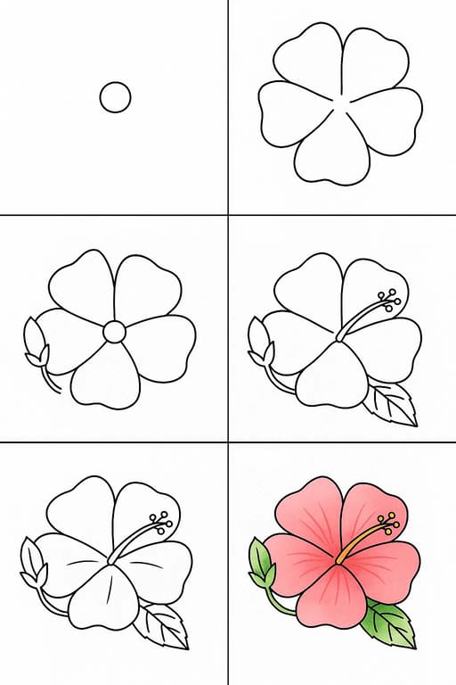 Hibiscus Flower Drawing Ideas