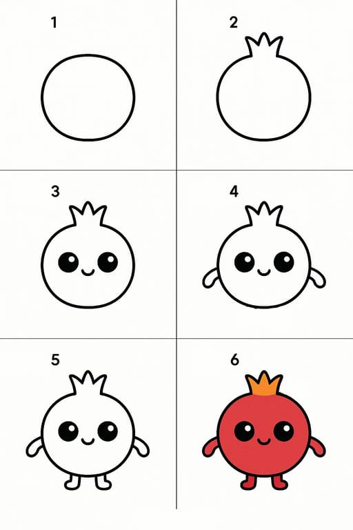 Kawaii Pomegranate Drawing Ideas