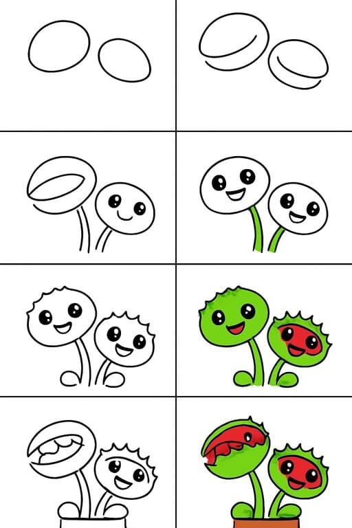 How to draw Kawaii Venus Flytrap