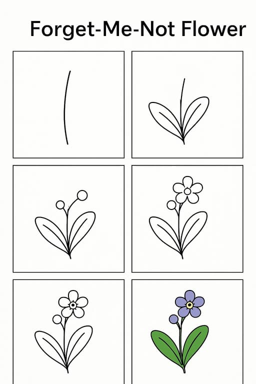 Lovely Forget-Me-Not Drawing Ideas
