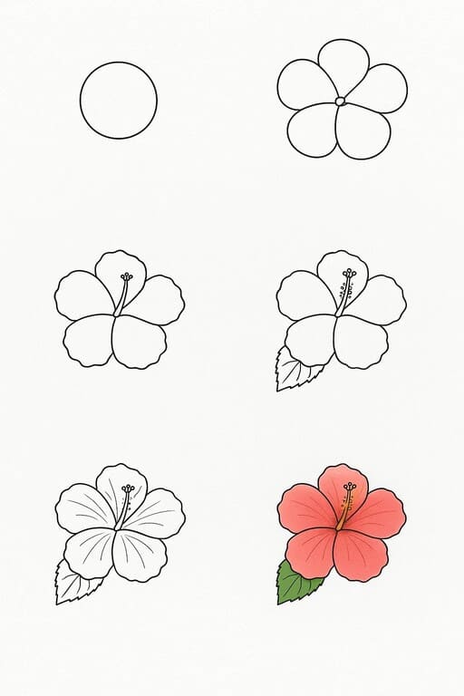 Lovely Hibiscus Drawing Ideas