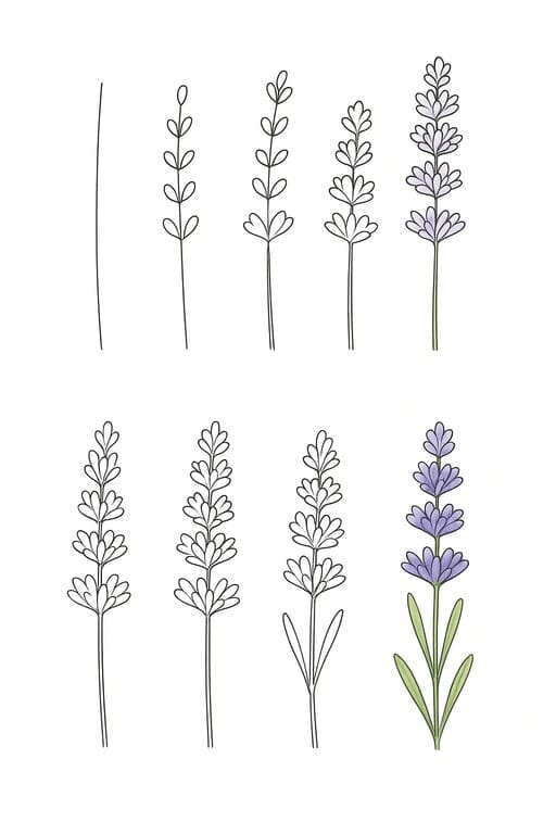 Lovely Lavender Drawing Ideas