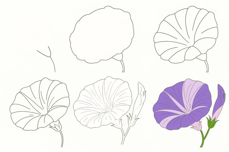 Lovely Morning Glory Drawing Ideas